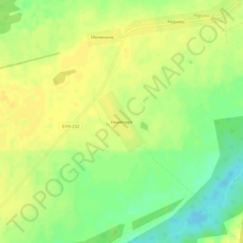 Топографическая карта Немятово, высота, рельеф