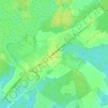 Топографическая карта Некрасово, высота, рельеф