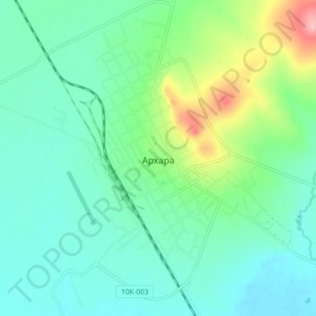 Топографическая карта Архара, высота, рельеф