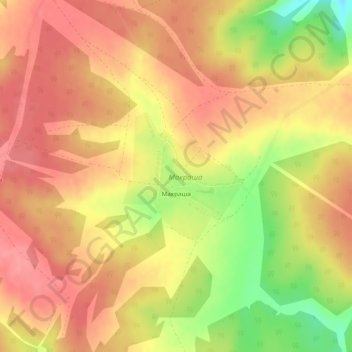 Топографическая карта Макраша, высота, рельеф
