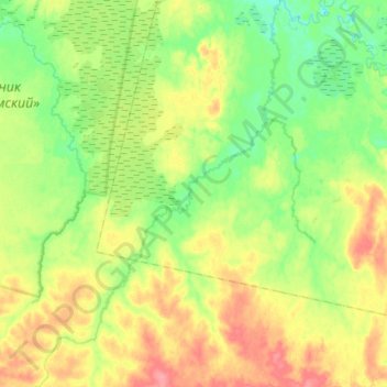 Топографическая карта Большая Мысья, высота, рельеф