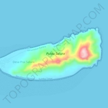 Топографическая карта Pulau Halura, высота, рельеф