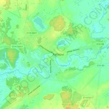 Топографическая карта Хабары, высота, рельеф