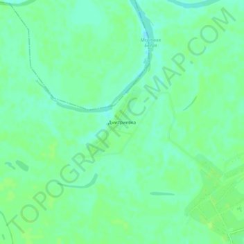 Топографическая карта Дмитриевка, высота, рельеф