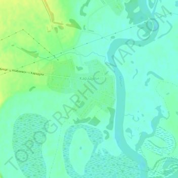 Топографическая карта Карадули, высота, рельеф
