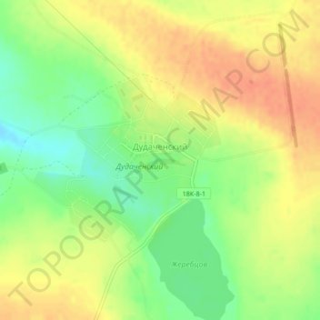 Топографическая карта Дудаченский, высота, рельеф