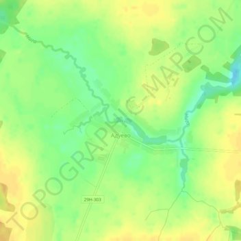 Топографическая карта Адуево, высота, рельеф