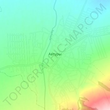 Топографическая карта Автуры, высота, рельеф