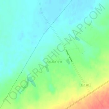 Топографическая карта Малая Иня, высота, рельеф