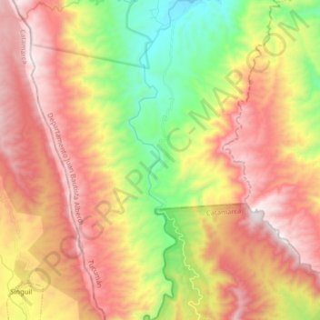 Топографическая карта Rio Singuil, высота, рельеф