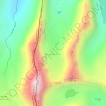 Топографическая карта Нины Азаровой, высота, рельеф