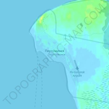 Топографическая карта Пертоминск, высота, рельеф