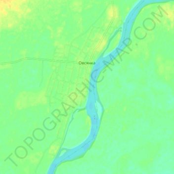 Топографическая карта Овсянка, высота, рельеф