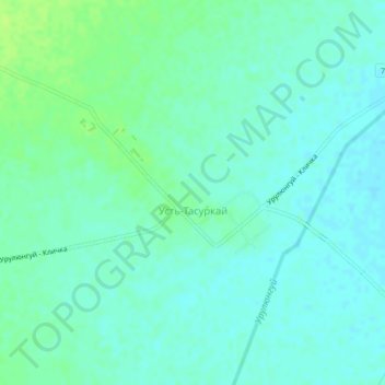 Топографическая карта Усть-Тасуркай, высота, рельеф