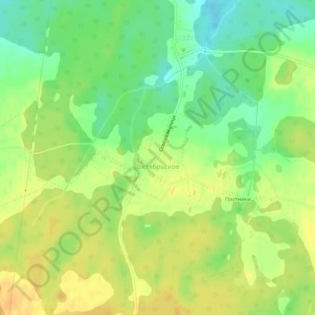 Топографическая карта Октябрьское, высота, рельеф