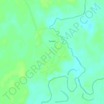 Топографическая карта Чумара, высота, рельеф