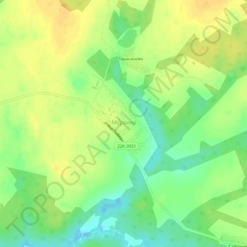 Топографическая карта Мурзино, высота, рельеф