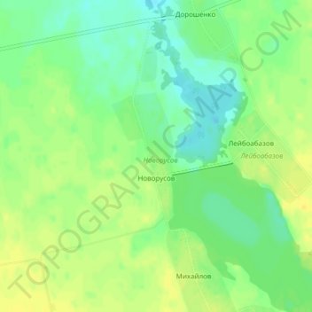 Топографическая карта Новорусов, высота, рельеф