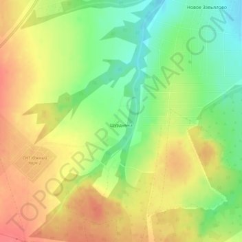 Топографическая карта Шурдымка, высота, рельеф