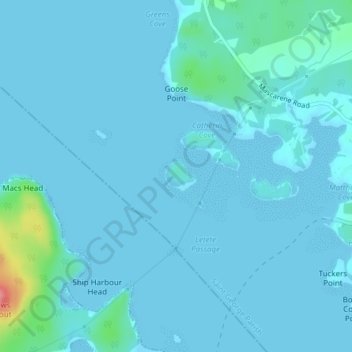 Топографическая карта Hoyt Island, высота, рельеф