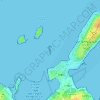 Топографическая карта Île Perdue, высота, рельеф