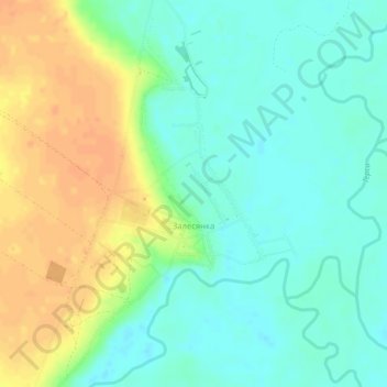 Топографическая карта Залесянка, высота, рельеф