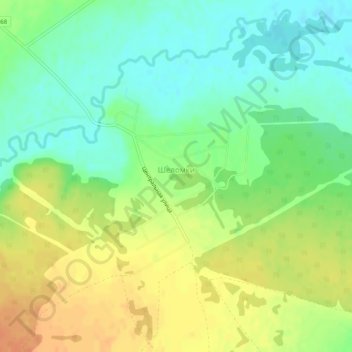 Топографическая карта Шеломки, высота, рельеф