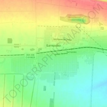 Топографическая карта Багерово, высота, рельеф