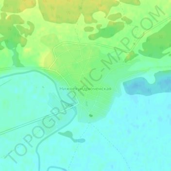 Топографическая карта Нижнекундрюченская, высота, рельеф