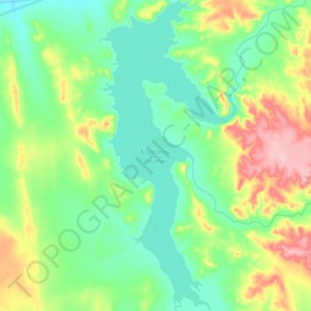 Топографическая карта Каргалинское водохранилище, высота, рельеф