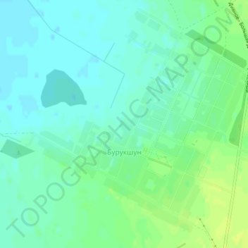 Топографическая карта Бурукшун, высота, рельеф