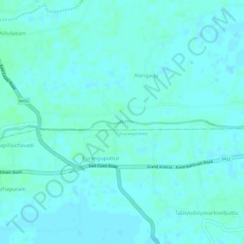 Топографическая карта Cauvery, высота, рельеф