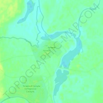Топографическая карта Луговая, высота, рельеф