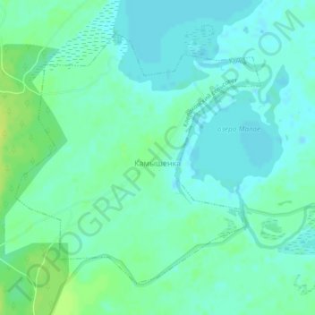 Топографическая карта Камышенка, высота, рельеф