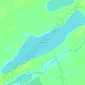 Топографическая карта озеро Малый Сартлан, высота, рельеф