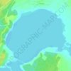 Топографическая карта озеро Большой Кисегач, высота, рельеф
