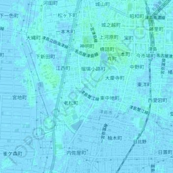 Топографическая карта 青池, высота, рельеф