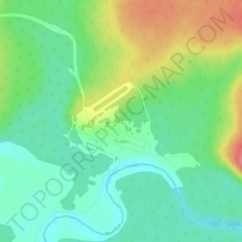 Топографическая карта Толон, высота, рельеф