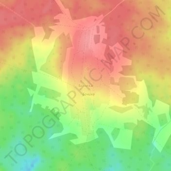 Топографическая карта Бочиха, высота, рельеф