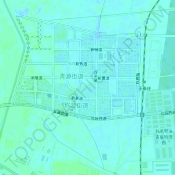 Топографическая карта 双青公园, высота, рельеф