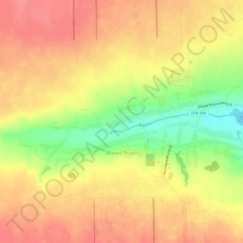 Топографическая карта Малые Ягуры, высота, рельеф