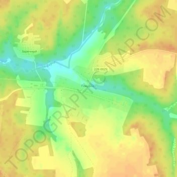 Топографическая карта Понурово, высота, рельеф