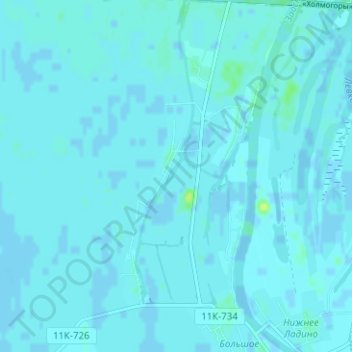 Топографическая карта Лянецкое, высота, рельеф