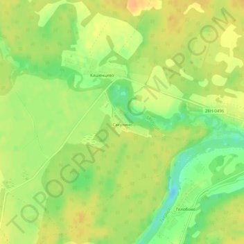 Топографическая карта Сакулино, высота, рельеф