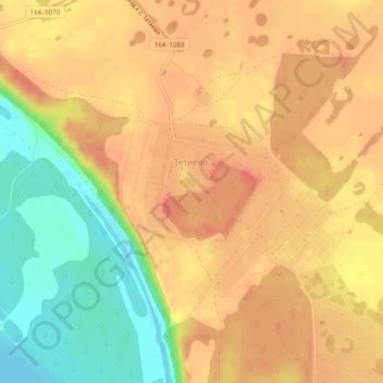 Топографическая карта Тетеево, высота, рельеф