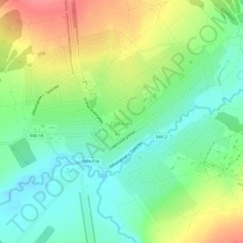 Топографическая карта Грахово, высота, рельеф