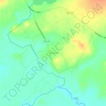 Топографическая карта Горскино, высота, рельеф