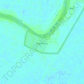 Топографическая карта Гвардейское, высота, рельеф