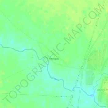 Топографическая карта Нестерова, высота, рельеф
