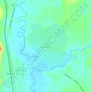 Топографическая карта Чембары, высота, рельеф